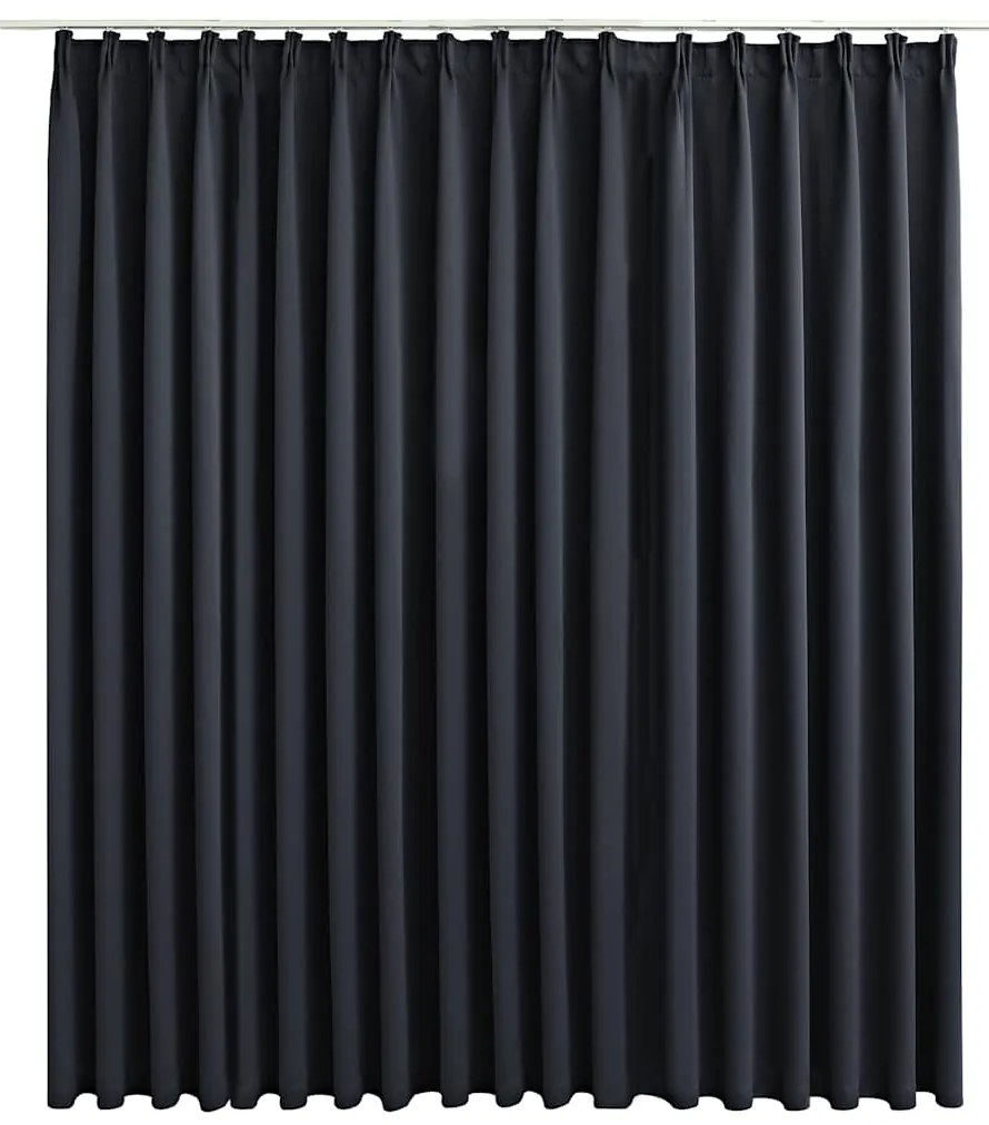 vidaXL Κουρτίνα Συσκότισης με Γάντζους Μαύρη 290 x 245 εκ.