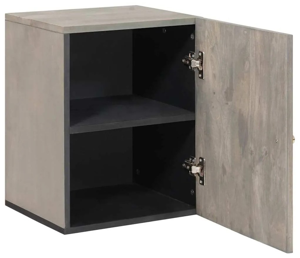 vidaXL Ντουλάπα τοίχου μπάνιου Γκρι 38 x 33 x 48 εκ Μασίφ ξύλο μάνγκο