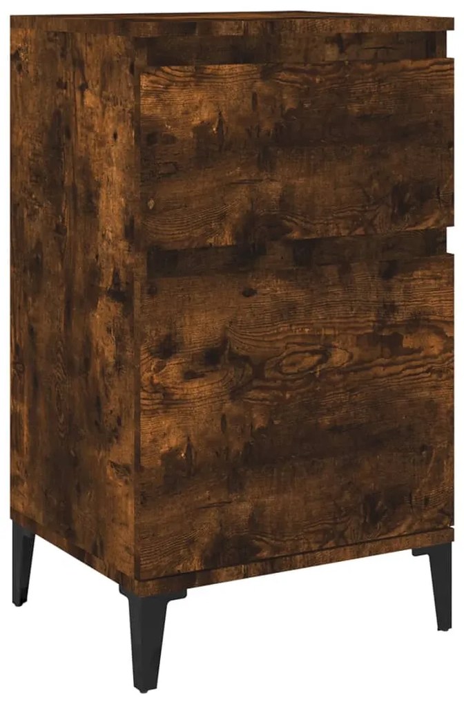 vidaXL Κομοδίνο Καπνιστή Δρυς 40x35x70 εκ.