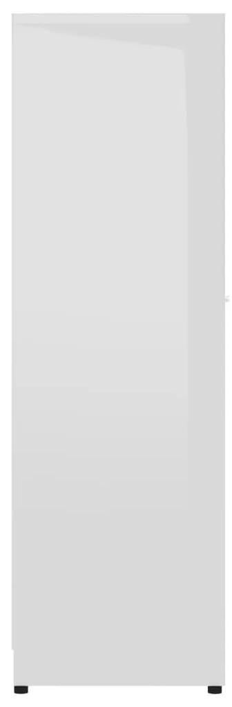 Στήλη Μπάνιου Γυαλιστερό Λευκό 30 x 30 x 95 εκ. από Μοριοσανίδα - Λευκό