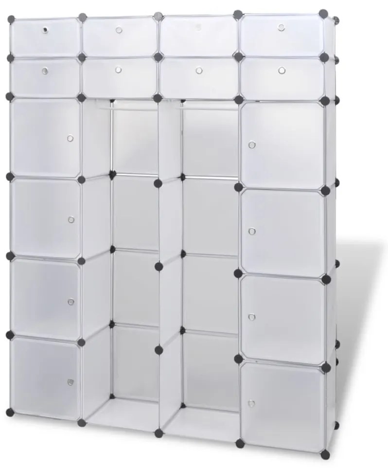 vidaXL Ντουλάπα Σπονδυλωτή 18 Τμήματα Άσπρη 37 x 146 x 180,5 εκ