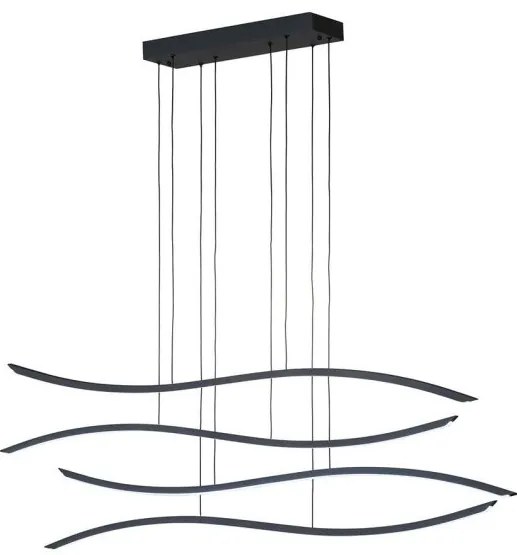 Κρεμαστό Φωτιστικό Οροφής LED 76W Fisk Μαύρο 2700-6500K 61042 Fischer Honsel-61042-Μαύρο 61042
