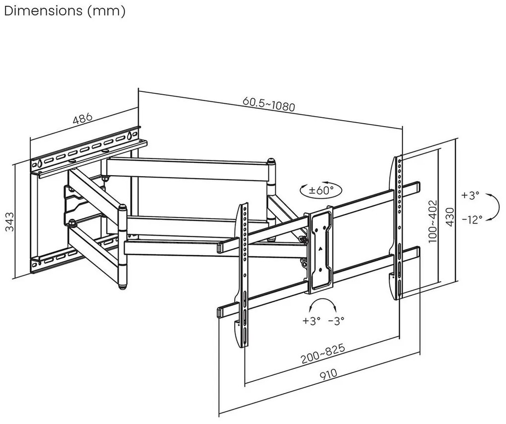 Βάση Τηλεόρασης Aisens ECO GIRA INCLIN NIVEL 43"
