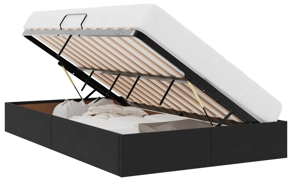 vidaXL Κρεβάτι Αποθήκης με στρώμα Μαύρο 120 x 200 cm Βελούδο