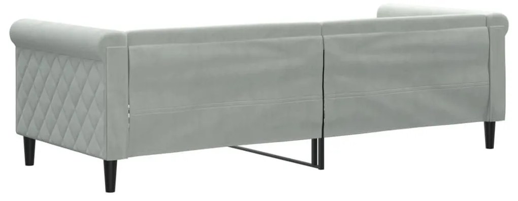 Καναπές Κρεβάτι Ανοιχτό Γκρι 80 x 200 εκ. Βελούδινος - Γκρι