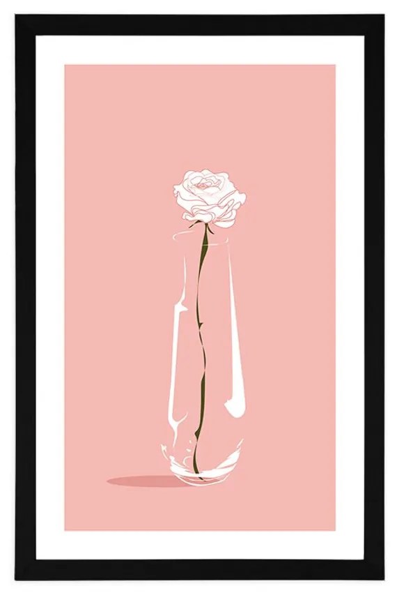 Αφίσα με παρπαστού Μινιμαλιστικό λουλούδι - 30x45 black