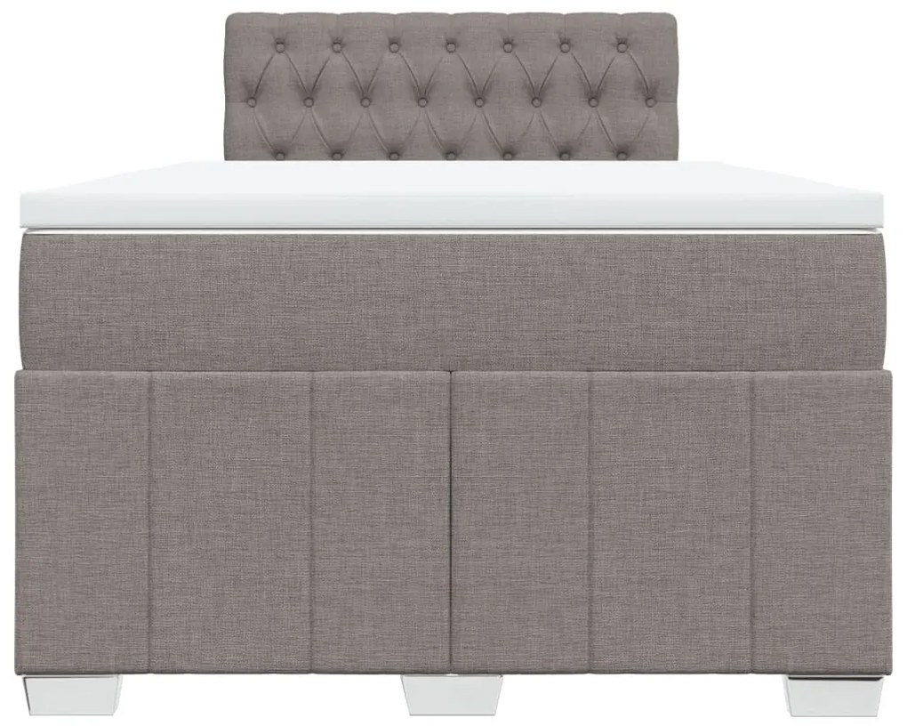 vidaXL Κρεβάτι Boxspring με Στρώμα Taupe 120x200 εκ. Υφασμάτινο