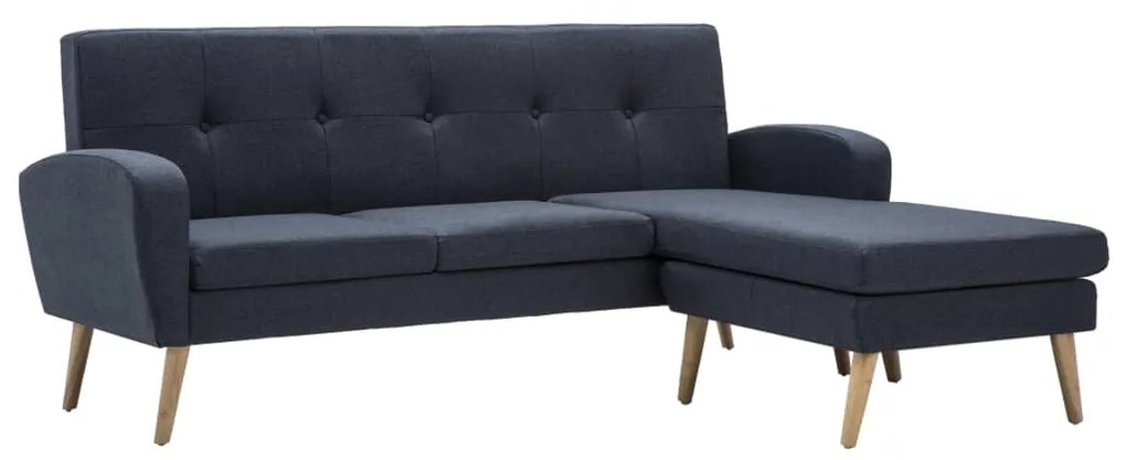 vidaXL Καναπές Γωνιακός Σκούρο Γκρι 186 x 136 x 79 εκ. Υφασμάτινος