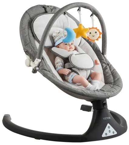 VEVOR Baby Swing for Infants 5 Speeds 3 Seat Positions Remote Control Toy Bar