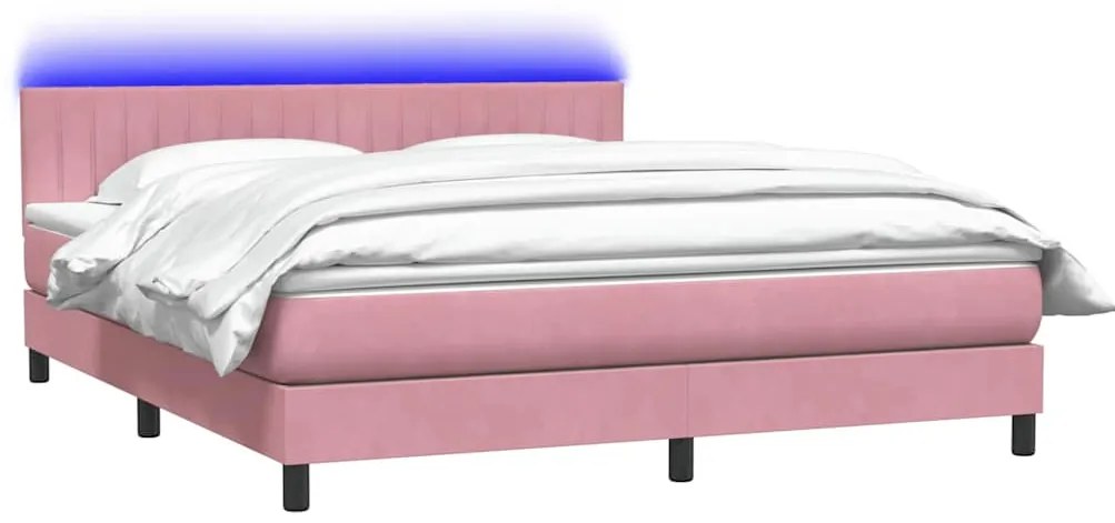 ΚΡΕΒΑΤΙ BOXSPRING ΜΕ ΣΤΡΩΜΑ ΡΟΖ 180X210 ΕΚ. ΒΕΛΟΥΔΙΝΟ 3317090