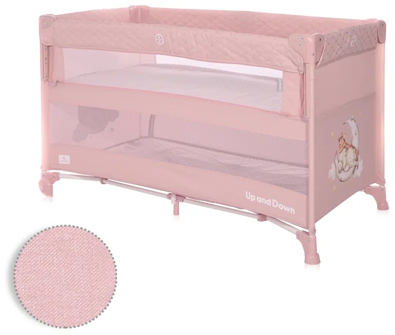 LORELLI ΠΑΡΚΟΚΡΕΒΑΤΟ 2 ΕΠΙΠΕΔΩΝ LORELLI UP AND DOWN SLEEPING ANIMALS MELLOW ROSE 10080062373