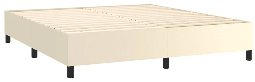 vidaXL Σκελετός Κρεβατιού με Ελατήρια Κρεμ 180x200 εκ. από Συνθετικό Δέρμα