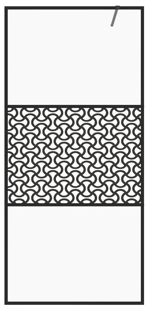 Διαχωριστικό Ντουζιέρας Μαύρο 100 x 195 εκ. Διαφανές Γυαλί ESG - Μαύρο