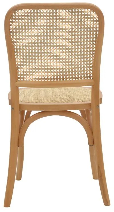 Καρέκλα Kalliope φυσικό ξύλο οξιάς-φυσικό rattan 45x50x89εκ