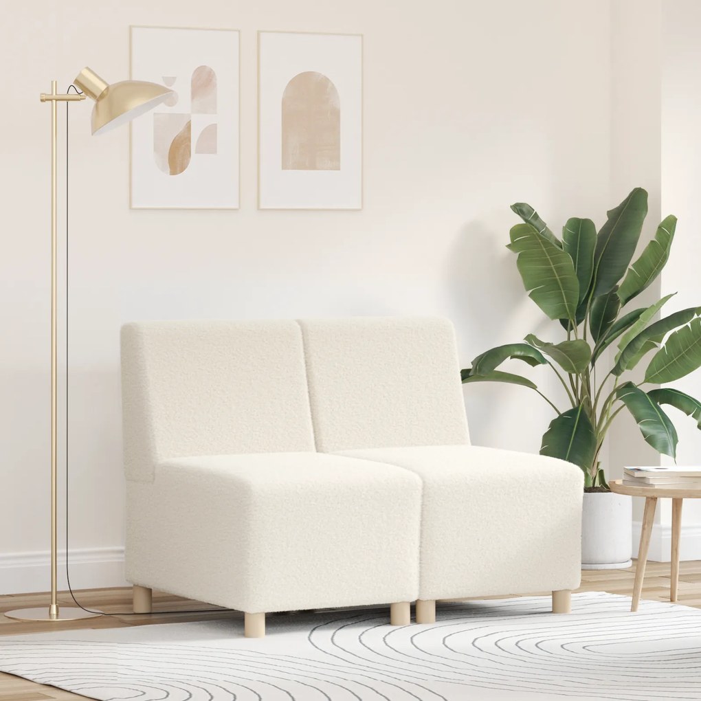 vidaXL Καθίσμα Σαλονιού 2 pcs Κρεμ 55 x 74 x 82 εκ. Βελούδο