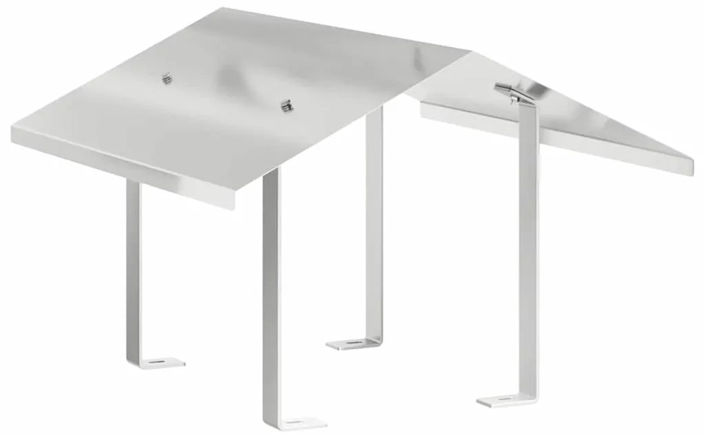vidaXL Καπνοδόχος Ασημί 50 x 60 x 37 εκ Ανοξείδωτο ατσάλι