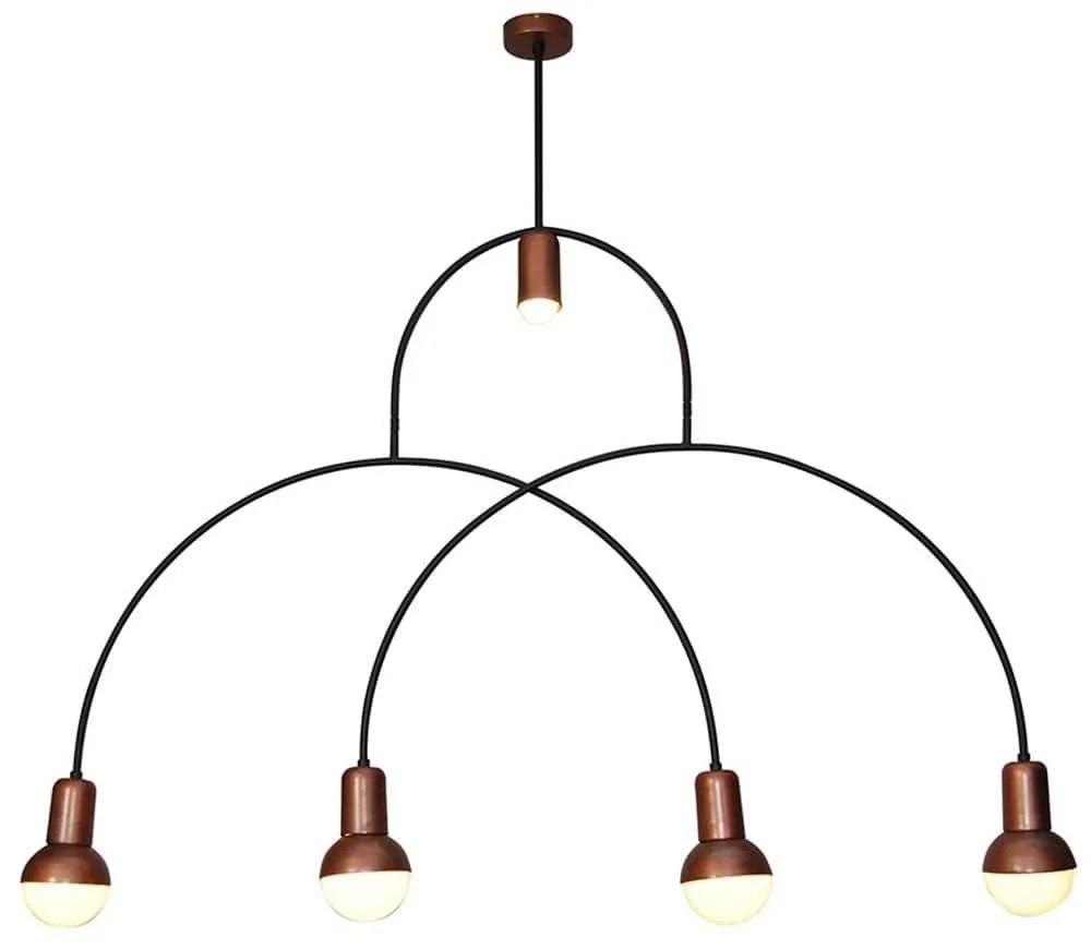 Φωτιστικό Οροφής Κρεμαστό Led HL-3523-5 77-3792 Christopher Old Copper &amp; Black  Homelighting Metal