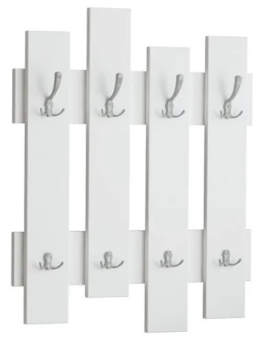 Κρεμάστρα τοίχου Bonami 855DTE4012, 79x64 cm, 4 τριπλοί γάντζοι, 4 διπλοί γάντζοι, Μοριοσανίδα με επίστρωση μελαμίνης, Λευκό