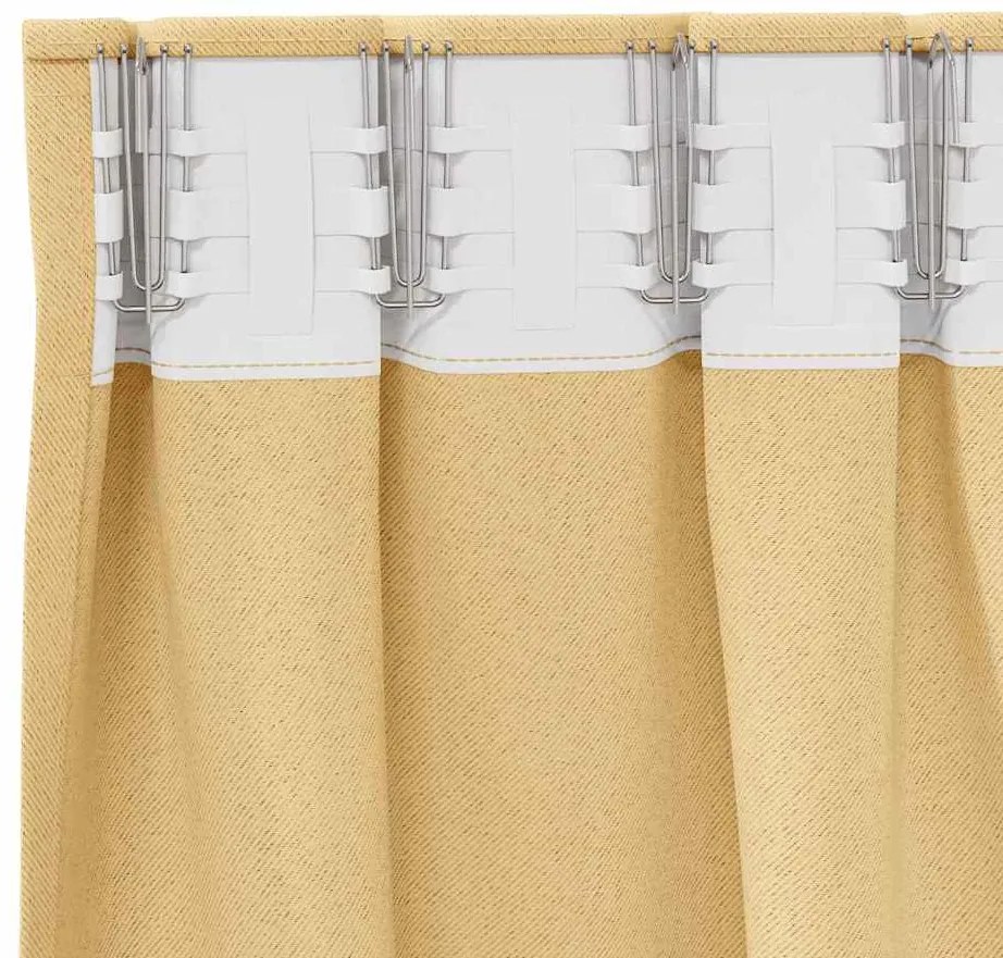 vidaXL Κουρτίνες με κουρτίνες 2 pcs Μπεζ 225x140εκ. Πολυεστέρας