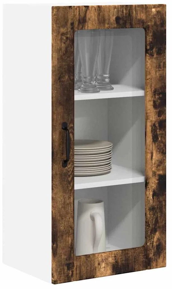 vidaXL Κρεμαστό ντουλάπι κουζίνας Καπνιστό Δρύς 40 x 31 x 80 εκ.