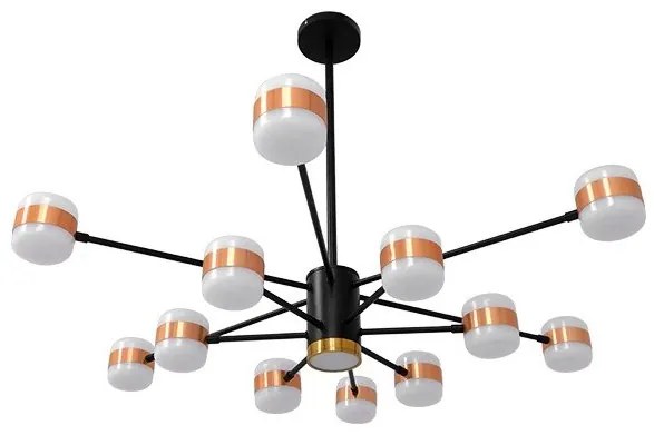 Φωτιστικό Οροφής LED 104W Πολύφωτο Μαύρο Μπρονζέ-Χρυσό 4500K ORNATE 01553 Globostar-1553-Μαύρο 01553