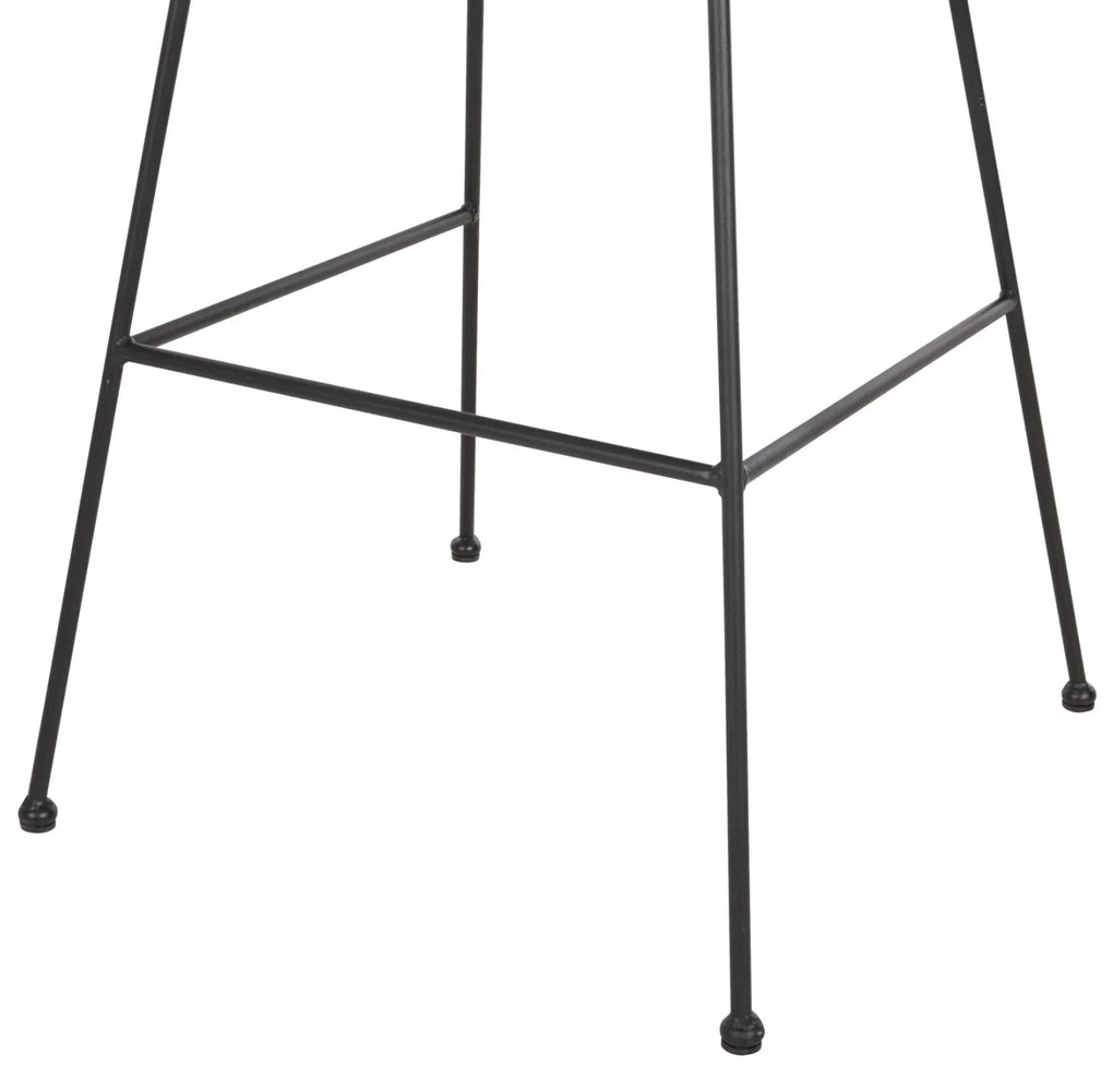 ΣΚΑΜΠΟ ΜΠΑΡ ALLEGRA  ΜΕΤΑΛΛΟ&amp;ΜΑΞΙΛΑΡΙ ΜΑΥΡΟ-WICKER ΜΠΕΖ 56x59x116,5Υεκ. 56x59x116.5 εκ.