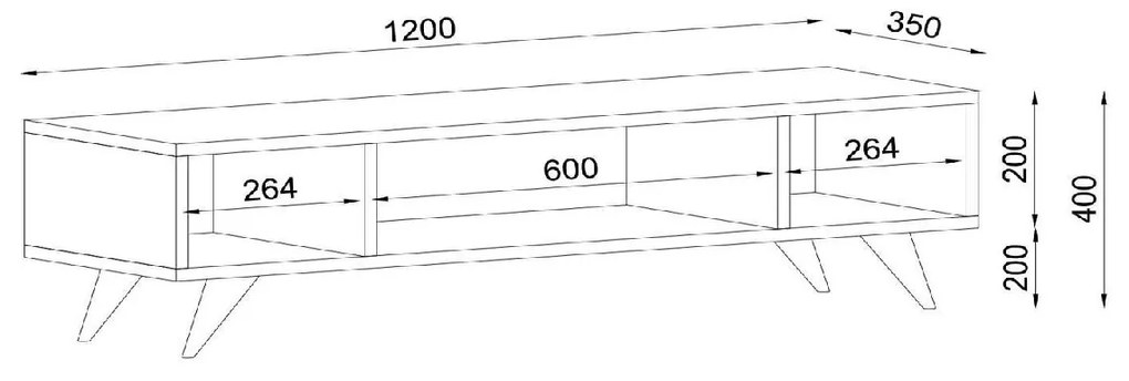 ΕΠΙΠΛΟ ΤΗΛΕΟΡΑΣΗΣ ARTELIBRE SAMOS ΣΚΟΥΡΟ ΚΑΦΕ 120X35X40CM