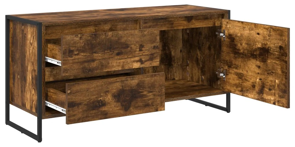 vidaXL Ντουλάπι TV Καπνιστό Δρύς 100 x 36 x 49.5 εκ Επεξεργασμένο ξύλο