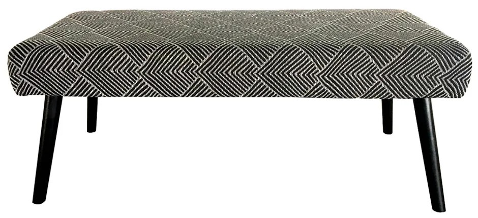 KENYA ΣΚΑΜΠΩ ΜΑΥΡΟ/ΛΕΥΚΟ ΜΕ PATTERN 100x45xH40cm 16-0487