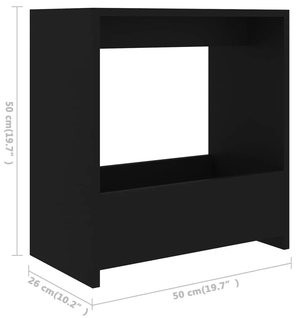 Τραπεζάκι Βοηθητικό Μαύρο 50 x 26 x 50 εκ. από Μοριοσανίδα - Μαύρο