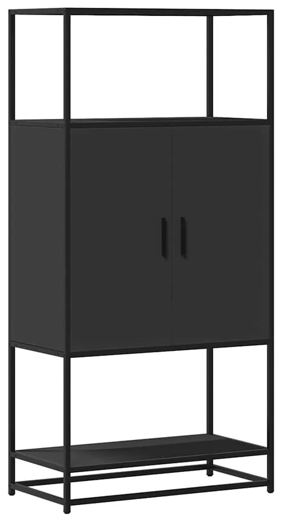 Ντουλάπι Μαύρο από 68x35x139 cm Επεξεργασμένο Ξύλο και μέταλλο - Μαύρο