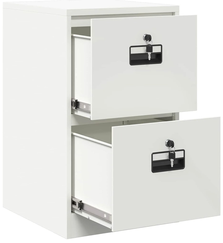 vidaXL Ντουλάπα Αρχείων Λευκό 44 x 50 x 106.5 εκ Ψυχρής Έλασης Χάλυβας
