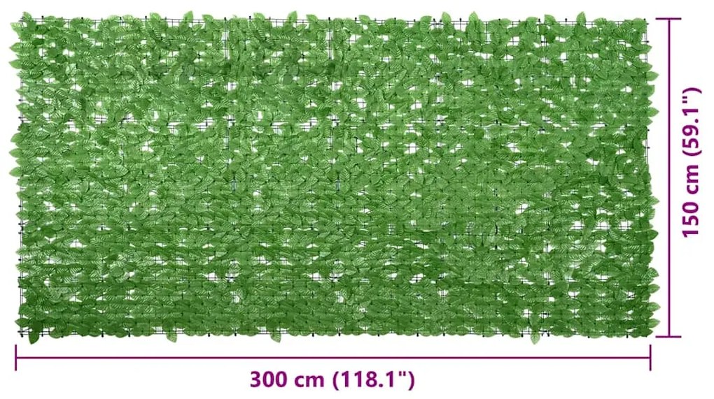 vidaXL Διαχωριστικό Βεράντας 300 x 150 εκ. με Πράσινα Φύλλα