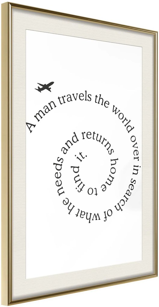 Αφίσα - Travel Broadens the Mind - 20x30 - Χρυσό - Με πασπαρτού