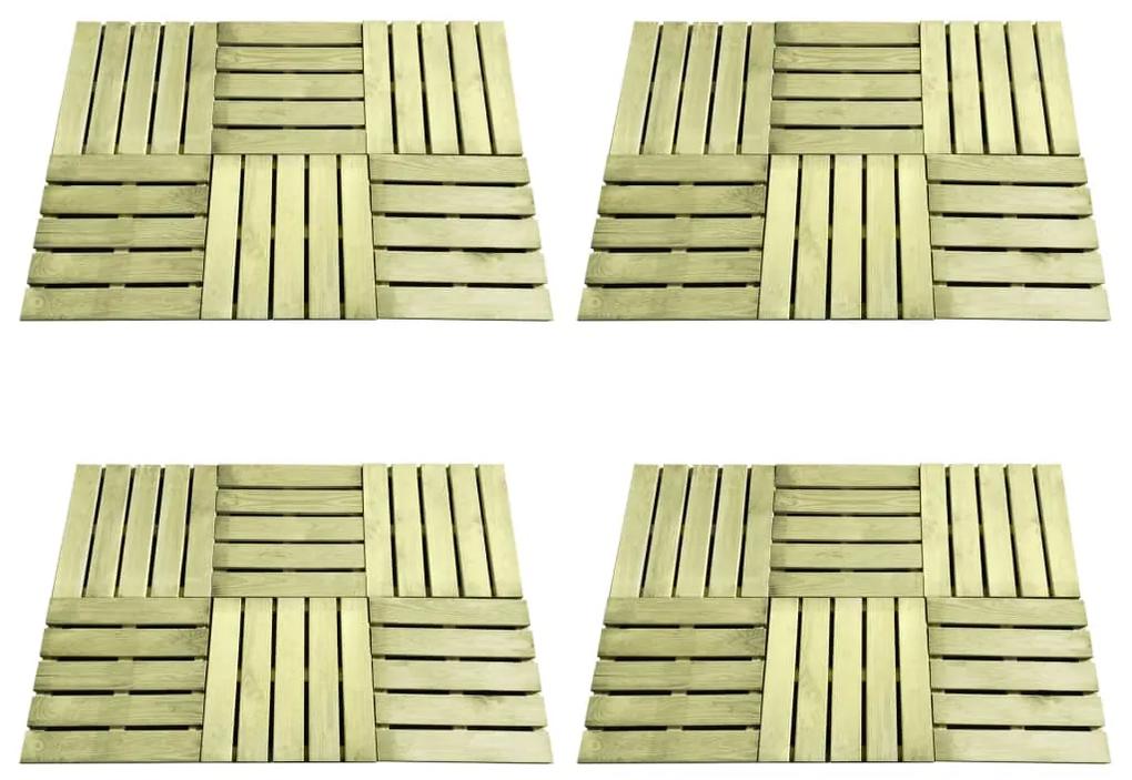 Πλακάκια Deck 24 τεμ. Πράσινα 50 x 50 εκ. Ξύλινα