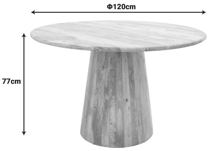 Τραπέζι Rahma I μασίφ ξύλο mango 3εκ σε φυσική απόχρωση Φ120x77εκ 120x120x77 εκ.