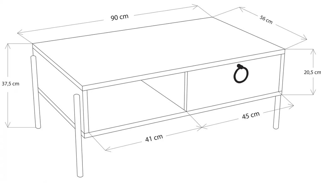 ΤΡΑΠΕΖΙ ΣΑΛΟΝΙΟΥ SONAMA ΛΕΥΚΟ HM9247.01 90x56x37,6 εκ. (1 Τεμμάχια)