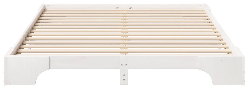 vidaXL Κρεβάτι δαπέδου με αποθήκευση Λευκό 160 x 210 εκ. ξύλο
