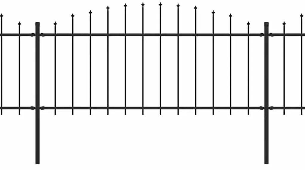 vidaXL Φράχτης Κήπου με Κορυφή Δόρυ από Ατσάλι 714,5x75 εκ. Μαύρος