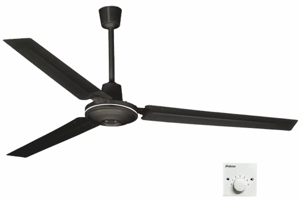 Primo FLC-1400 Ανεμιστήρας Οροφής  56'' 140εκ. Βιομηχ/κός 3 Φτερά, Μαύρος