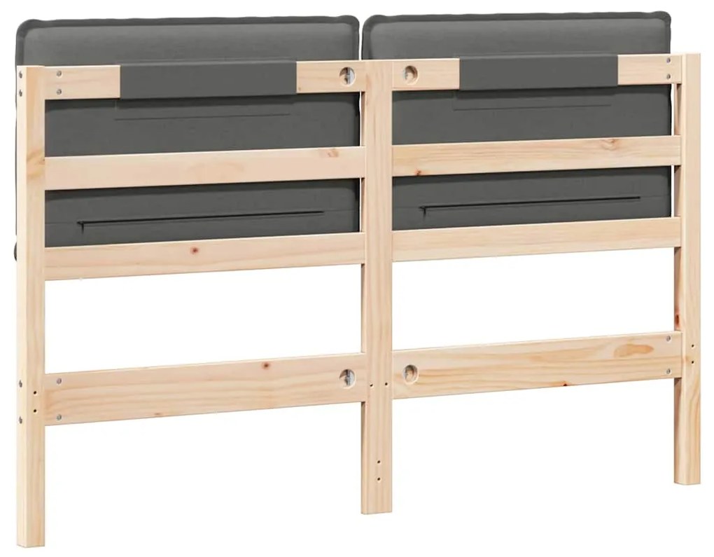 vidaXL Ταπετσαρισμένο κεφαλάρι Φυσικό και Ανοιχτό Γκρι 160 cm