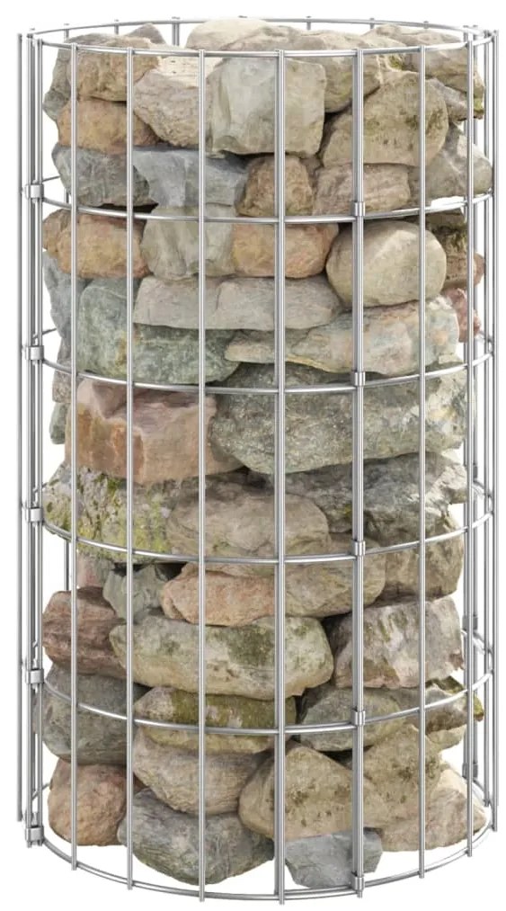 vidaXL Συρματοκιβώτιο-Γλάστρα Στύλος Κυκλική Ø30x50 εκ. Γαλβ. Χάλυβας