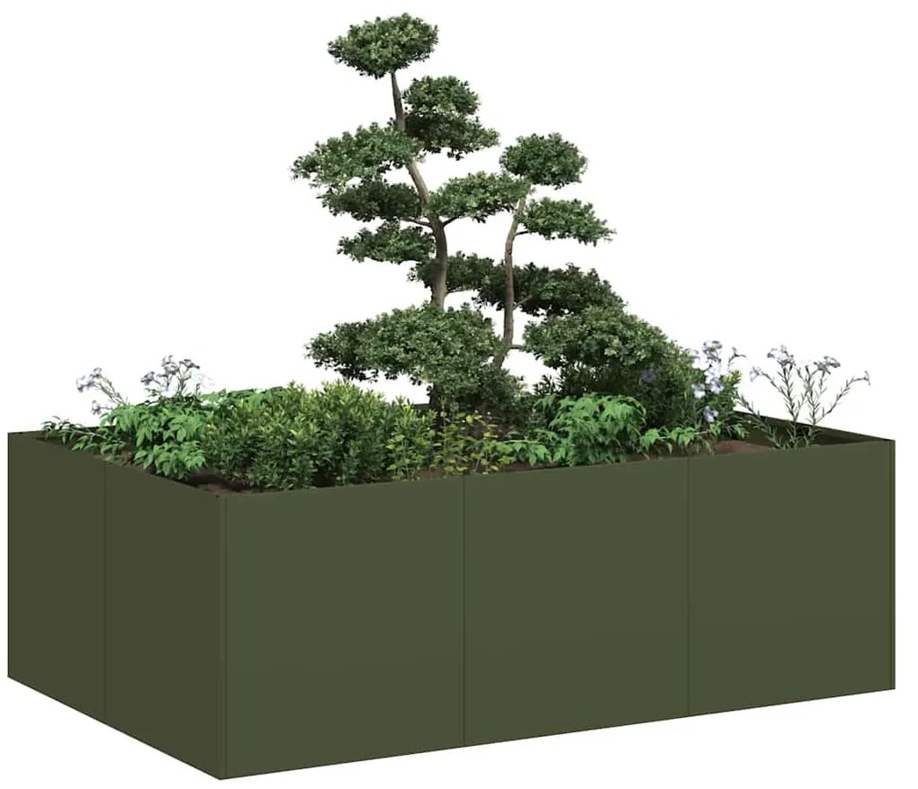 Ζαρντινιέρα Λαδί 120x80x40 εκ. από Χάλυβα