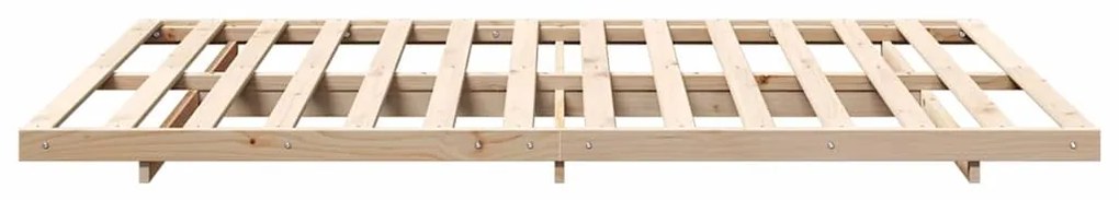 vidaXL Κρεβάτι δαπέδου Καφέ 140 x 200 cm Μασίφ ξύλο πεύκου