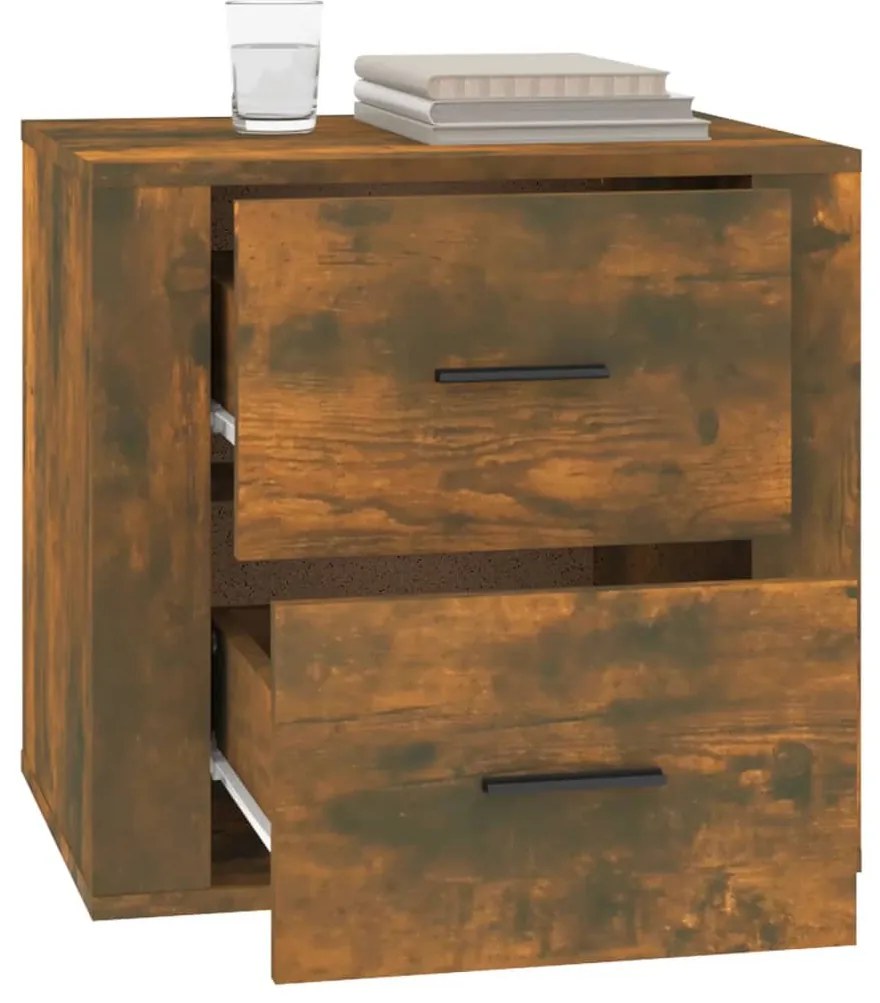 vidaXL Κομοδίνο Καπνιστή Δρυς 50 x 39 x 47 εκ.