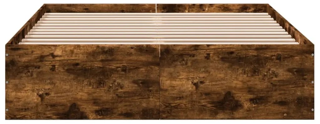 vidaXL Πλαίσιο Κρεβατιού Καπνιστή Δρυς 140x200 εκ. Επεξεργασμένο Ξύλο