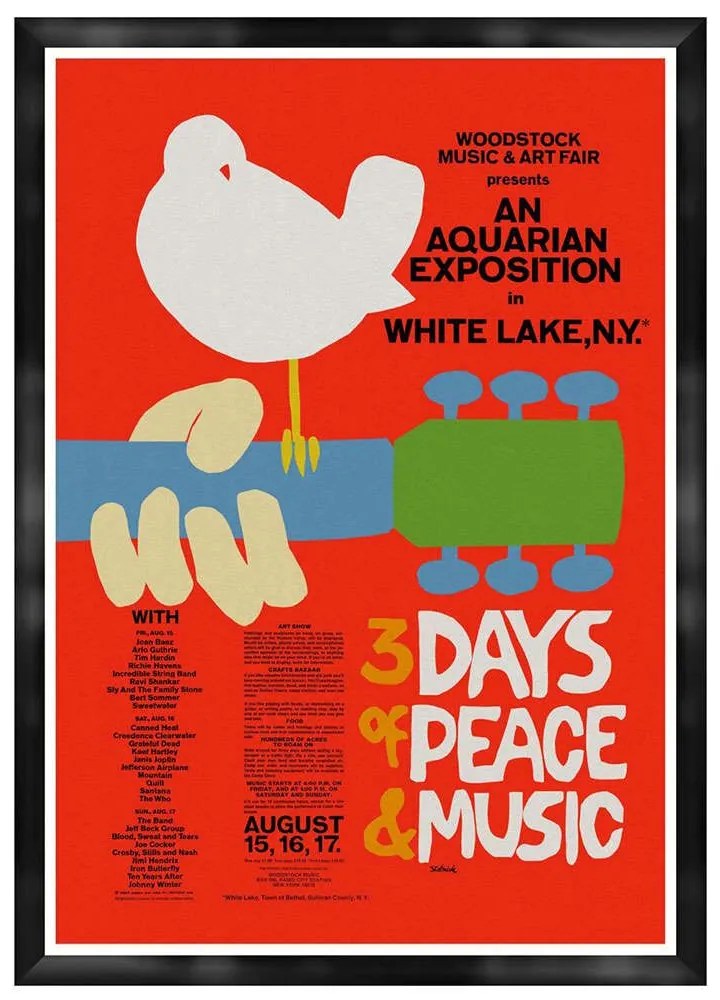 Κάδρο Woodstock '69 Poster FA13443 70x100cm Multi MindTheGap Κάθετοι Ξύλο,Ακρυλικό
