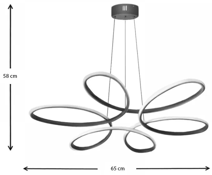 Φωτιστικό οροφής Led Herring Megapap μεταλλικό χρώμα μαύρο 65x65x58εκ.