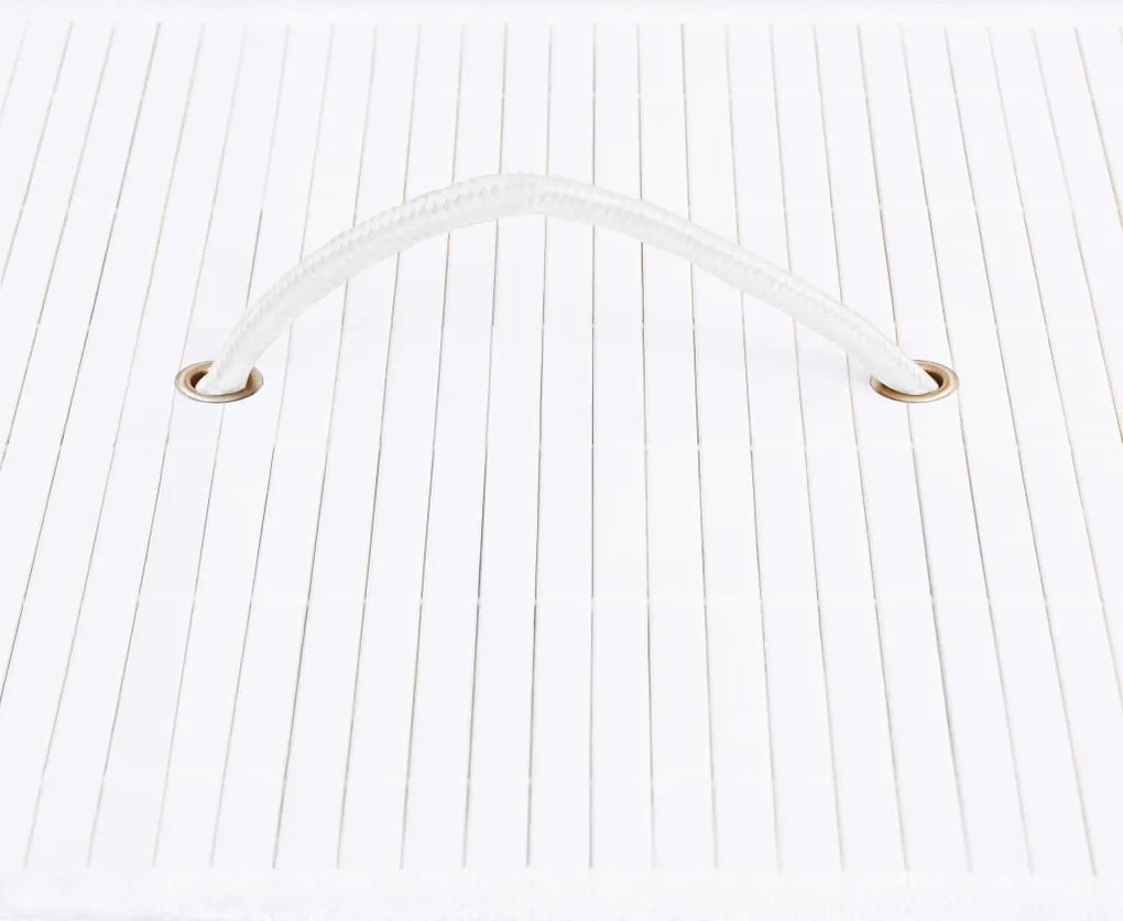 vidaXL Καλάθι Άπλυτων με 2 Τμήματα Λευκό 100 Λίτρα από Μπαμπού