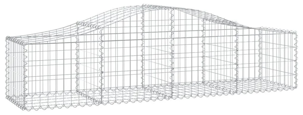 Συρματοκιβώτια Τοξωτά 4 τεμ. 200x50x40/60 εκ. Γαλβαν. Ατσάλι - Ασήμι